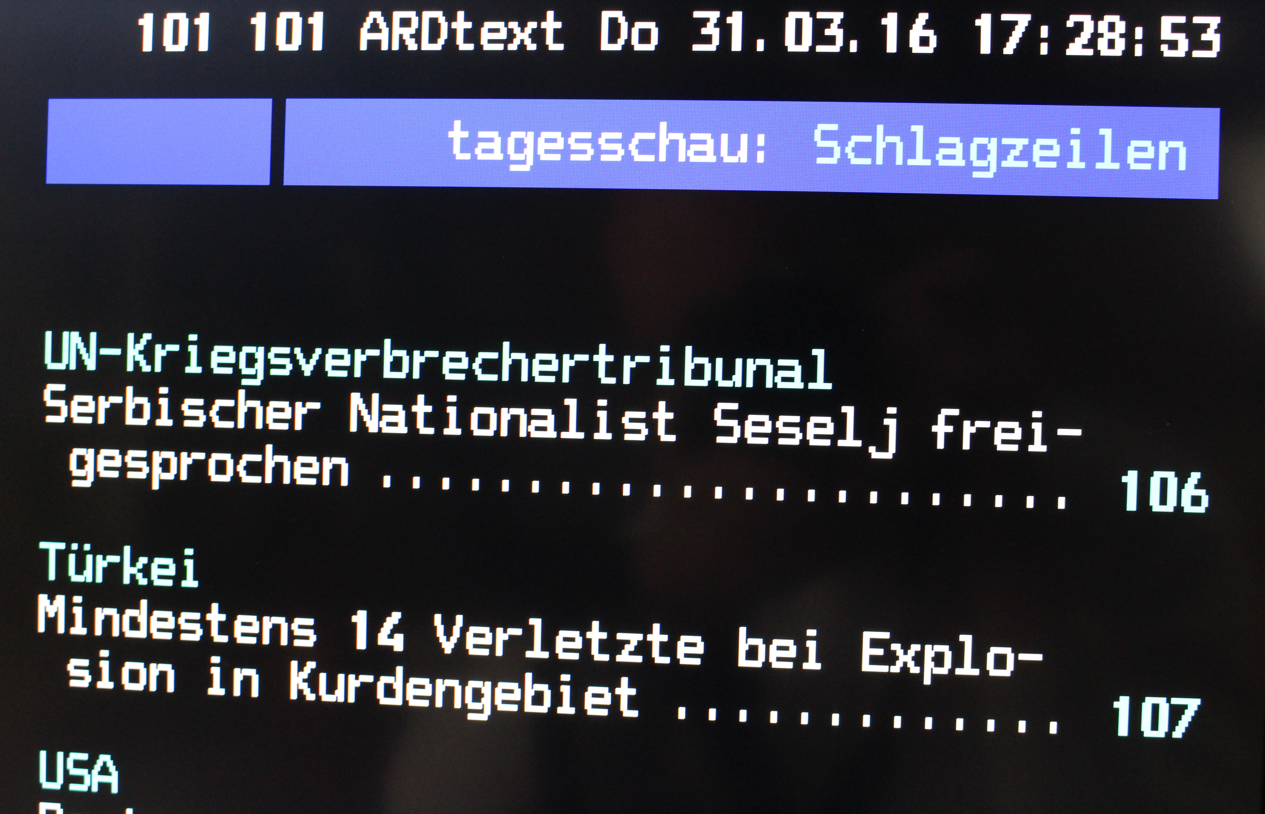 ARD Videotext Nachrichten