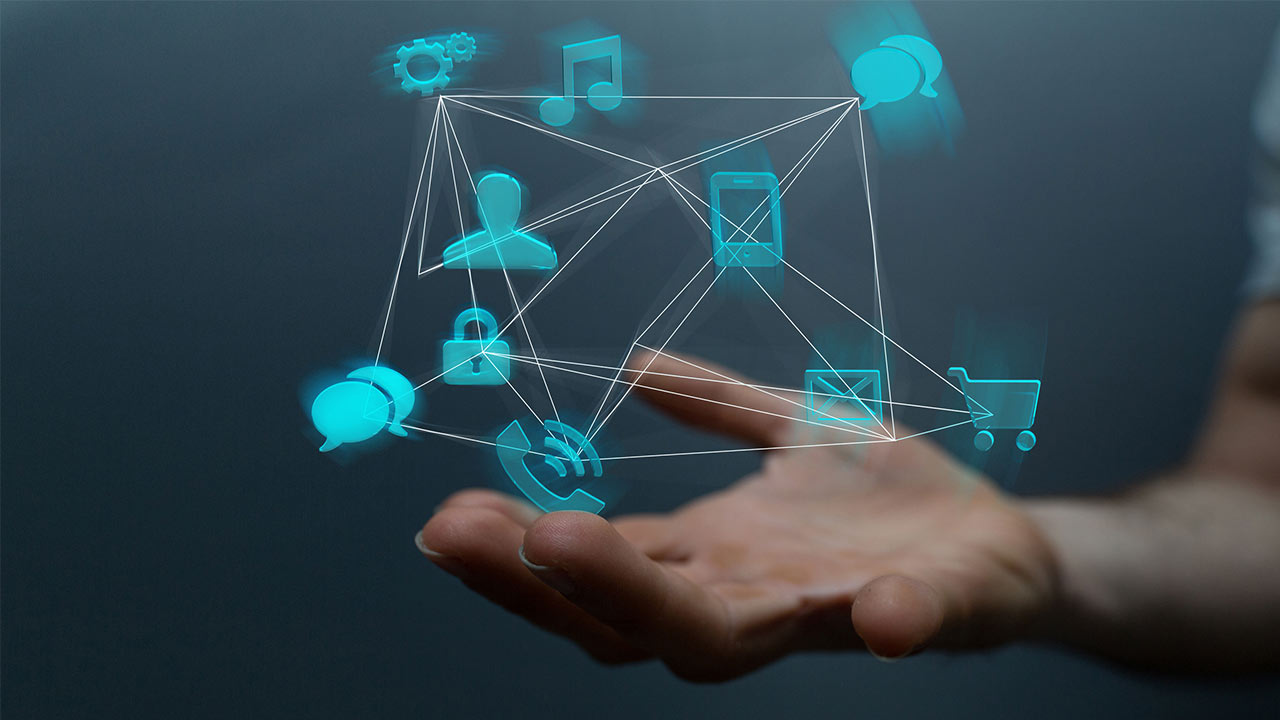 Hand Hologramm Vernetzung Fotolia