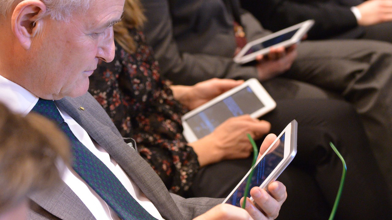 Abstimmung mit dem Tagesspiegel Voting Pad. | Foto: Henrik Andree