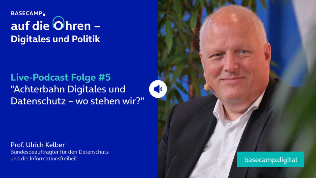 Live-Podcast Folge 5 „Achterbahn Digitales und Datenschutz – wo stehen wir?“ auf YouTube anhören.
Mit dabei:
Prof. Ulrich Kelber, Bundesbeauftragter für den Datenschutz und die Informationsfreiheit.
Moderation: Philippe Gröschel, Director Government Relations bei Telefónica Deutschland.